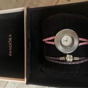 Pandora watch w rope bracelet band. THREE rope options (pink, black and purple) Pandora Watch Band - Etsy main image 4